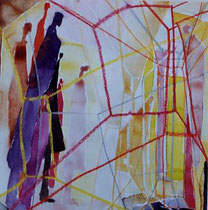 313  //  "Menschengruppe 6"  //  2003  // Aquarell  //  40x40cm