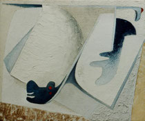 18  //  "Strukturbild II"  //  1992  //  Sand-Ölfarbe-Binder auf Jute //  50x60cm