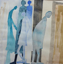 411  //  "Suche nach Freundschaft"  //  2010  //  Aquarell  //  40x40cm