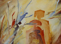 86  //  "Gerechtigkeit" oder "Wir - und ihr"  //  1990  //  Aquarell  //  75x95cm