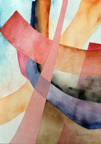 263  //  "Bänder 6" (rot)  //  2002  //  Aquarell  //  70x50cm