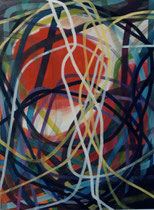 56  //  "Vergitterung II"  //  Öl auf Hartfaser"  //  80x60cm