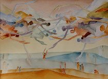 87  //  "Ankunft - Einkehr"  //  1988  //  Aquarell  //  75x95cm