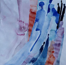 310  //  "Menschengruppe 3"  //  2003  // Aquarell  //  40x40cm