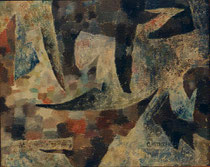 115  //  "Schwebende Nebel"  //  1961   //  Öl auf Jute  //  40x50cm