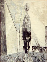 19  //  "Figur im Raum"  //  1958  //  Öl auf Jute  //  80x60cm