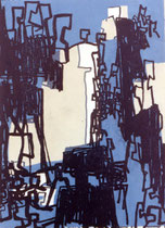 40  //  "Menschengruppen"  //  1960  //  4-Farb-Lithografie  //  50x70cm  //  unverkäuflich