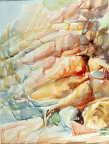 99  //  "Pleistozänes Felsrelief"  //  1995  //  Aquarell  //  95x75cm