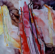 312  //  "Menschengruppe 5"  //  2003  //  Aquarell  // 40x40cm
