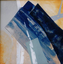 245  //  "Dunkles Blau nach links"  //  2001  //  Acryl auf Baumwolle  //  40x40cm