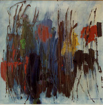 44  //  "Sommerliches Blühen" oder "Quadrat.Farben der Blumen"  //  1963  //  Öl auf Leinwand  //  50x50cm 