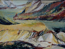 68  //  "Im Fluß"  oder "Hirthals I"  //  1990  //  Acryl auf Hartfaser  //  60x80cm