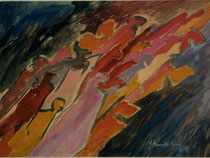 74  //  "Bewegung"  //  vor 1992  //  Öl auf Papier  //  50x70cm