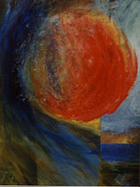 165  //  "Feuerball"  //  1997  //  Acryl auf Hartfaser  //  80x60cm
