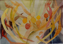 227  //  "Hunger nach Gerechtigkeit"  //  1977  //  Aquarell  //  25,2 x 36,2cm  //  für Amnesty International