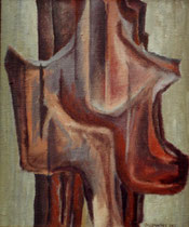 57  //  "Strukturelle Faltungen"  //  1965  //  Öl auf Jute  // 60x50cm