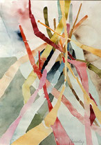 261  //  "Bänder 7" (schmal)  //  2002  //  Aquarell  //  70x50cm