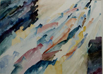 85  //  "Verlegenheit" (Masse diagonal ruhig)  //  1992  //  Aquarell  //  75x95cm