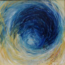 170  //  "Geboren aus Wasser und Geist"  //  1997  //  Acryl auf Hertfaser  //  80x80cm