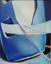 183  //  "Öffnung" (blau, flächig, durchgezogenes Band)  //  1998  //  Acryl auf Baumwolle  //  100x80cm