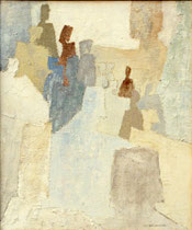 38  //  "Mensch und Masse"  //  1960  //  Öl auf Jute  //  60x50cm