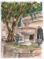 Seillans, la fontaine du Thouron 30 x 40 cm