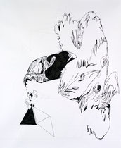 Gründer VI, 150 x 180 cm, Tusche auf Papier, Susanne Renner