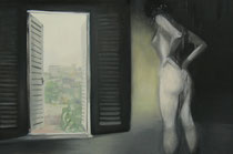 "Dutch shower" 40M (100x65cm) Oil on paper mounted on canvas