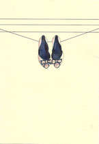 Natalia Fernández, "Los zapatos de Sofía", técnica mixta sobre papel, 21 x 29.5 cm, 2010