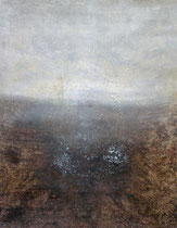 Die Flucht des Hirschen, 2002, mixed media on canvas, 146x114 cm