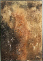 Erosión II, 1998, técnica mixta sobre madera, 104 x 74 cm, marco de hierro