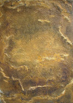 Oro si, 2001, mixed media on canvas, 70 x 50 cm