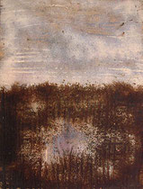 Horizonte Azul, 2002, técnica mixta sobre lienzo, 116x89 cm