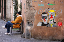 Paste Up von Mimi the Clown in Trastevere