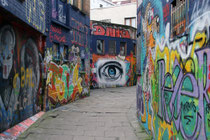 Streetart-Gasse Werregaren, hier gestattet die Stadt Gent das Malen und Sprayen