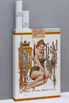 MISS CHESTERFIELD Collage papier & technique mixte sur support bois  143 cm x 70 cm x 12 cm  2019
