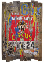 CIRCUS III  Collage papier & technique mixte sur support bois  126 cm x 80 cm  2017