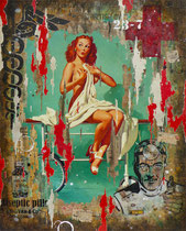 OH DOCTOR ! Collage papier & technique mixte sur châssis bois  100 cm x 80 cm  2017