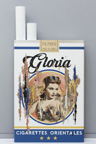 MISS GLORIA Collage papier & technique mixte sur support bois  130 cm x 70 cm x 12 cm  2019