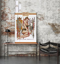 MISS CHESTERFIELD Collage papier & technique mixte sur support bois  143 cm x 70 cm x 12 cm  2019