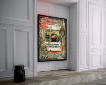 GRAND PRIX DE SPA 1967 Collage papier, technique mixte & néon sur support bois 130 cm x 100 cm  2022