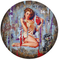OH DARLING ! Collage papier & technique mixte sur support bois  90 cm x 90 cm  2017