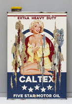 MISS CALTEX Collage papier & technique mixte sur support bois 105 cm x 73 cm  2019