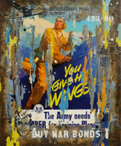 I CAN FLY Collage papier & technique mixte sur châssis bois  110 cm x 90 cm  2016