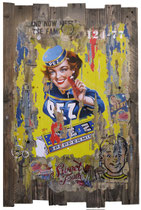 SWEET TOOTH  Collage papier & technique mixte sur support bois 105 cm x 70 cm  2017