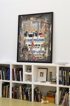 GRAND PRIX DE FRANCE ROUEN 1966 Collage papier & technique mixte sur support bois 120 cm x 90 cm 2021