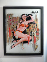 COME ON DARLING  Collage papier & technique mixte sur plaque de verre  100 cm x 80 cm  2018
