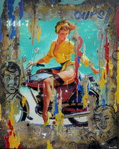 OUPS !   Collage papier & technique mixte sur châssis bois  100 cm x 80 cm  2016