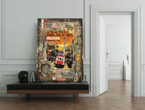 GRAND PRIX DE REIMS 1966 Collage papier & techniques mixtes 120 cm x 90 cm  2023