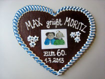 Lebkuchenherz zum Geburtstag Größe 32 x 28 cm | Gewicht ca. 350 Gramm